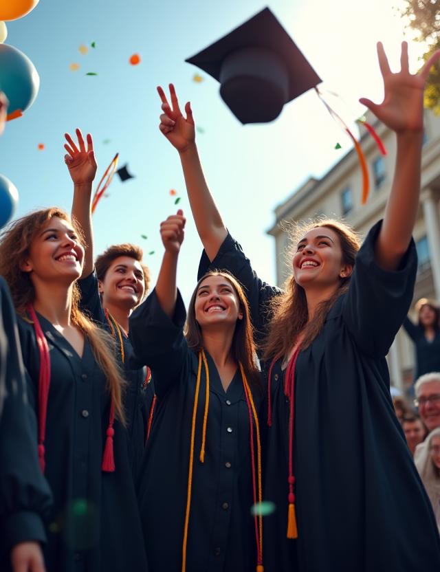 Graduación escolar con coordinación profesional